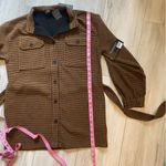 Current Air NWT  Black and Brown Houndstooth Utility Shirt Belted Jacket, Small Photo 9
