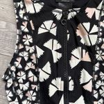 Marc Jacobs Marc by Marc Jacob’s Women’s Sz Small Swim Suit Top Black Zip Up Printed Photo 2