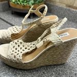 Steve Madden  P-Rise Braided Woven Strap wedge sandal in with 4 1/2” wedge size 9 Photo 0