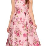 Adrianna Papell - Floral Boat-Neck Floral Jacquard Dress Photo 0
