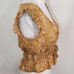 Pink Rose Gold and Pink Floral Blouse NWT Size Small Boho Cropped Top Photo 3