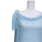 MIKEN Light Baby Blue See Through Lace Swimsuit Cover Up Medium Photo 1
