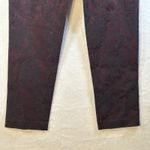 Ann Taylor  Burgundy Black Floral Jacquard Dress Pants Size 2 Photo 3