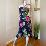 COCO BEACH HAWAII Floral Halter Dress S/M Blue Photo 1