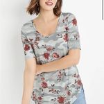 Maurice's XS Gray Camo Floral Print Scoop Neck Tunic Tee Boho Casual Top Photo 8