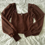 Abercrombie & Fitch Abercrombie Brown Top Long Sleeve Photo 0