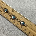 Artisan Native American Sterling Silver Turquoise Bear Paw Link Bracelet Photo 7