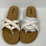 Minnetonka  Sunny Thong Sandals Women's Size 11‎ Narrow White Leather Criss Cross Photo 1