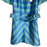 Rebecca Vallance Seychelles Blue Stripe Puff Sleeve Belted Mini Dress Size 8 Photo 5