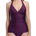 Gottex SATIN NIGHTS HALTER TANKINI SWIM TOP IN WINE Size 6 NWT Photo 0
