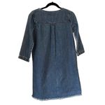 Madewell  Denim Frayed Step-Hem Dress Cascade Wash Blue, Sz S Photo 2