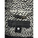 Worthington Women's XL Coat Black White Tweed Long Sleeve Belted Collar Photo 2