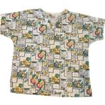 Fundamentals By White Swan Vintage Scrub Top Animal Print Scrub Top Large Nurse Photo 0