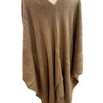 Women's Brown Fringe Poncho One Size Chic Versatile Soft Comfortable Photo 2