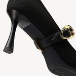 Cosy Island EternalPace Removable Strap Pointed Toe Heeled Pumps Black Elegant 9 Photo 4