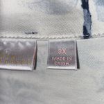 BELLE KIM GRAVEL WO SIZE 3X WHITE WITH BLUE TROPICAL DESIGN DENIM JACKET EUC Photo 2