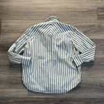 AYR  Women's  Sage Green and White Striped Button Down Shirt Oversized Size Small Photo 2