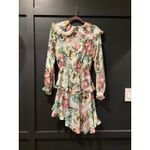 For Love & Lemons  Bailey Floral Asymmetrical long sleeve ruffle mini Dress S Photo 7