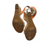 Ralph Lauren  Beige and Orange Wedge Sandals Buckle Straps 7 Photo 7