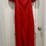 & Other Stories NWOT & Other Stories Linen Puff Short Sleeve Jumpsuit In Red Sz 8 Photo 1