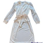 Vintage 70’s Jane Baar New York Cream Lace Long Sleeve Secretary Dress Small Photo 4