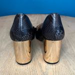 Tory Burch  Jessa Block Heel Pumps Snake Suede Horsebit Metallic Women’s Size 9 Photo 1