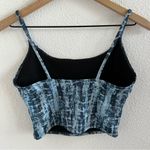 Onzie Crop Blue Geometric Tie Dye Top Athleisure Workout Medium/Large Photo 4