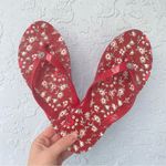 Coach  Red Sandals with floral thong sandals Pattern Photo 1