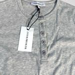 Revolve Weworewhat Crew neck Henley Bodysuit ribbed heather grey size S NWT Photo 4