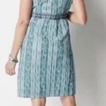 J.Jill Women's A-Line Dress Embroidered Sleeveless Striped Green White XL NWT Photo 1