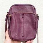 AMERICAN LEATHER Co. Burgundy Pebbled Leather Cleveland Crossbody Bag in Grape Purple Photo 4