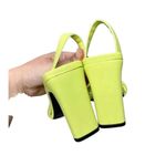 Abound ‎ Sandals Size 5.5 Ryleigh Green Braided Open Square Toe Heels Photo 7