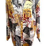 Maggie Barnes Women’s Vintage Satin Button Down Blouse Size 2X 22/24 Artsy Photo 0