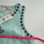 Vineyard Vines NWT  Dobby linen embroidered dress sz 12 aquamarine blue Photo 3