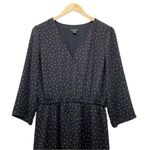 J.Jill Wearever Collection Black Polka Dot Surplice Midi Dress Size Medium Photo 3