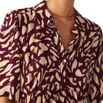 Ba&sh NEW  Groove Graphic Print Shirt Dress, Bordeaux Size 3/L Retail $295 Photo 5