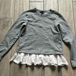 Banana Republic  gray sweatshirt with eyelet ruffle Photo 0