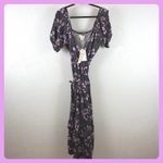 Saltwater Luxe  Nordstrom Black Floral Dark Cottagecore Indie Femme Maxi Dress L Photo 4