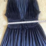 Ulla Johnson Giselle Plissé-Satin Ruffled Tiered Mini Dress Navy Size 10 Photo 3