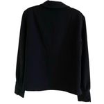 ZARA Woman Black Button Detail Collared Blouse Neck Top - M Photo 2