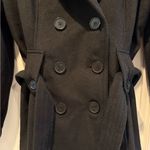 JOUJOU Double Breasted Long Sleeve Winter Pea Coat Jacket Size XL Black Photo 2