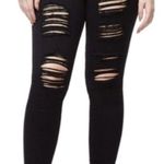Good American Womens  Good Legs Distressed Jeans Black Plus Size Photo 0