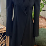 BCBGMAXAZRIA  Black Double Breasted Strong Shoulder Back Slit Blazer Suit Jacket Photo 0