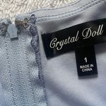 Crystal Doll Sparkly Light Purple Off The Shoulder Mid Sleeve Dress Photo 4