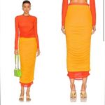 SIMON MILLER Mesh Pluto Midi Skirt in Sunset Orange Size XS Photo 1
