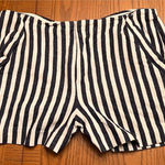 Banana Republic Factory Navy Blue & White Striped Linen 3.5” Shorts Size 8 Photo 0