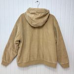 Alpine Design  Tan Sandy Clay 100%Organic Cotton Corduroy Quilted hooded Jacket L Photo 1