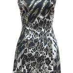 JAY GODFREY Leopard Print Satin Mini Dress Sleeveless Black White Size 0 New‎ Photo 0