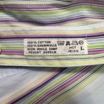 Charles‎ Tyrwhitt Tailored Multicolor Stripe 100% Cotton Dress Shirt Women Large Green Photo 5