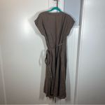 Baltic Bloom Etsy Small Shop TOSCANA 100% Linen Wrap Midi Dress cedar brown airy Size XXL Photo 3